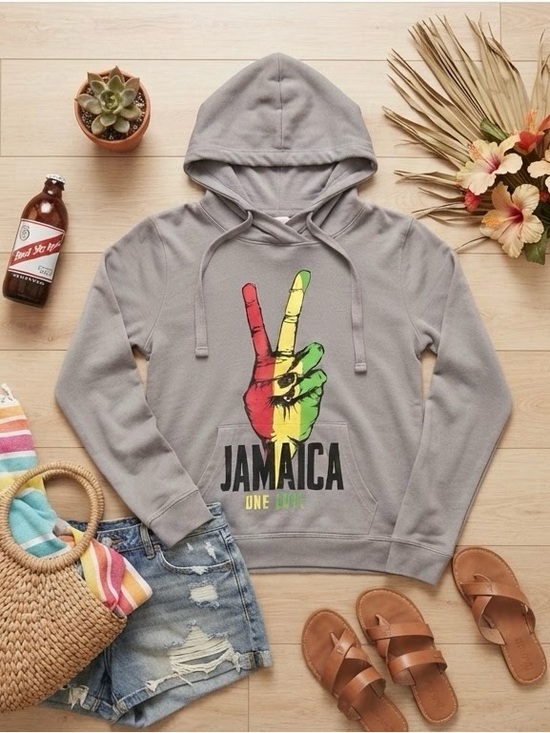 Pink Pineapple Other - Jamaica "One Love" Grey Hoodie